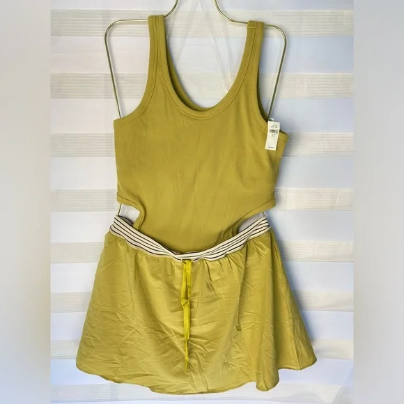 Pants & Jumpsuits | Aerie Womens Offline Chartreuse Ribbed Cut Out Sport  Skort Dress Xl Nwt | Poshmark